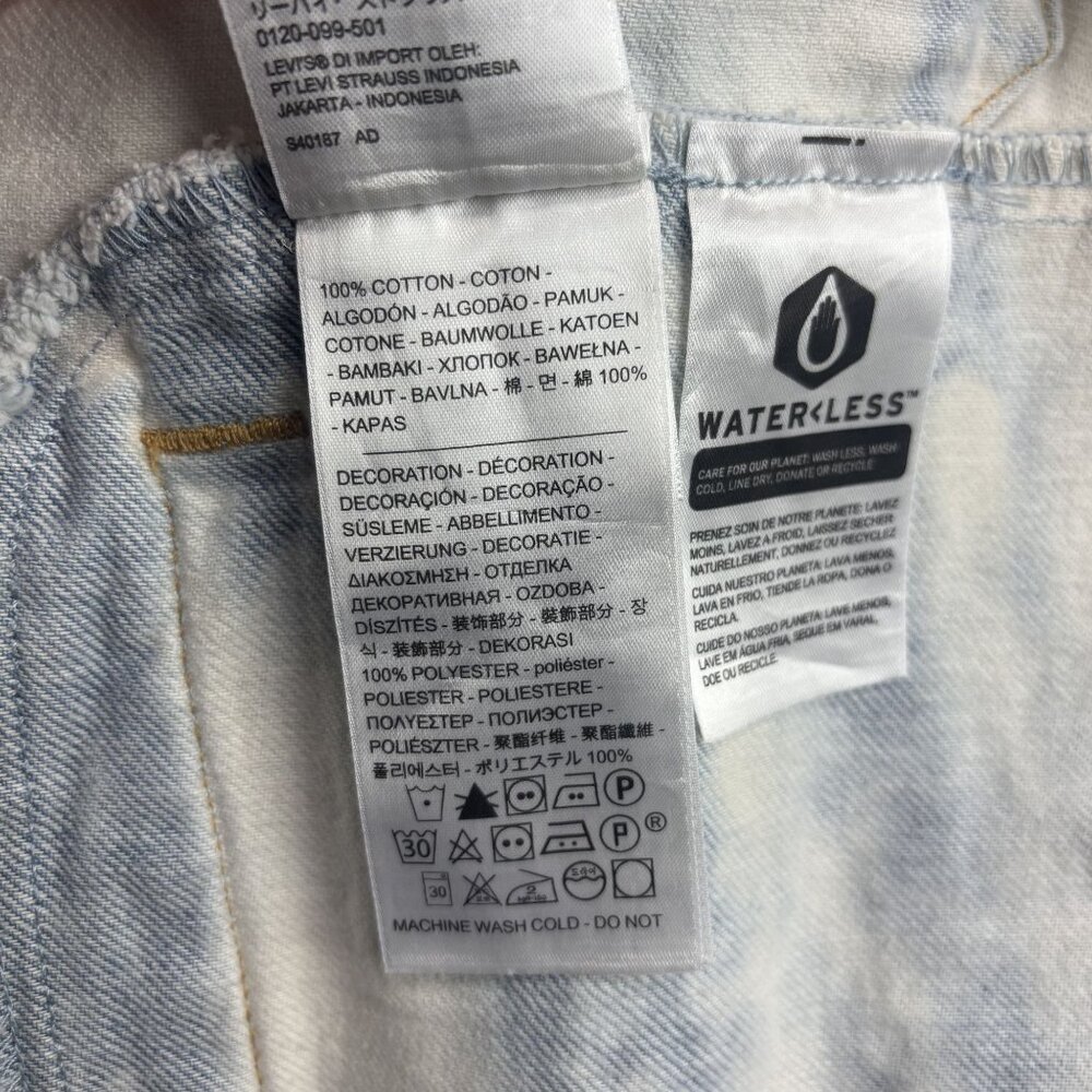 Levis Womens Ex-Boyfriend Trucker Jacket With Floral Back Embroidery Small, Whit - Picture 12 of 15